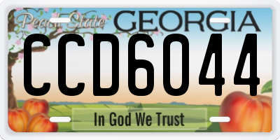 GA license plate CCD6044