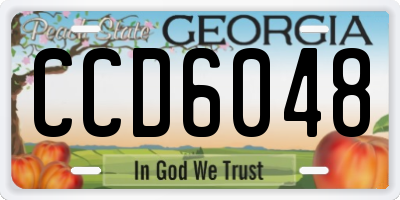 GA license plate CCD6048