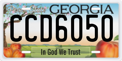 GA license plate CCD6050