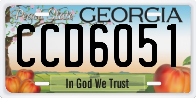 GA license plate CCD6051