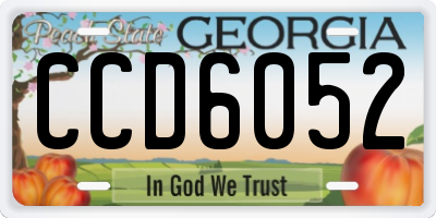 GA license plate CCD6052