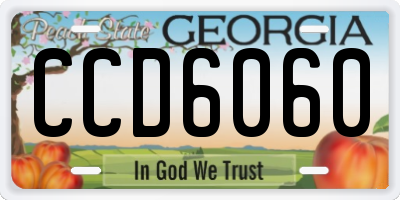 GA license plate CCD6060