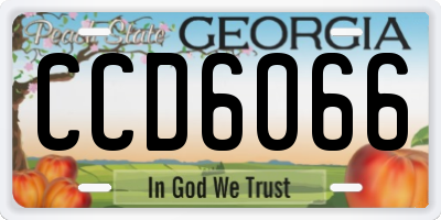GA license plate CCD6066