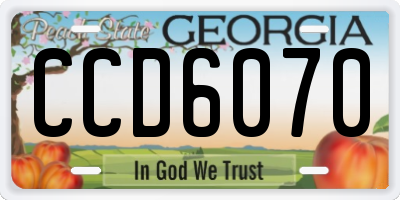 GA license plate CCD6070