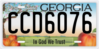 GA license plate CCD6076