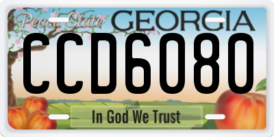 GA license plate CCD6080