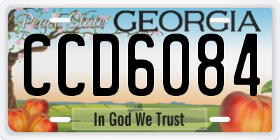 GA license plate CCD6084