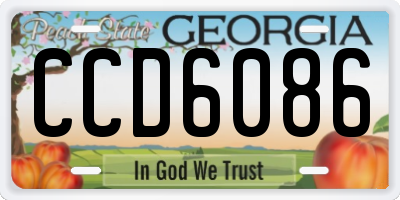 GA license plate CCD6086