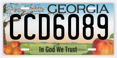 GA license plate CCD6089