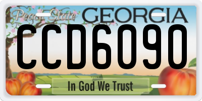 GA license plate CCD6090