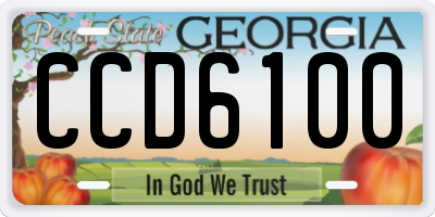 GA license plate CCD6100