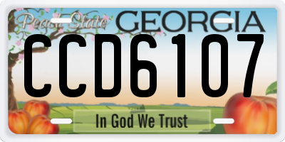 GA license plate CCD6107