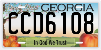 GA license plate CCD6108