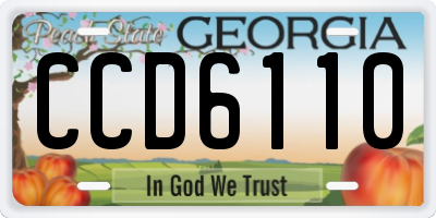 GA license plate CCD6110