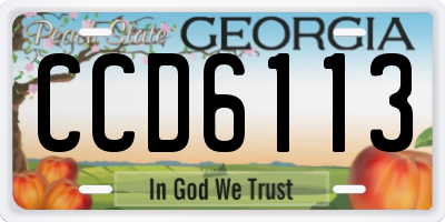 GA license plate CCD6113