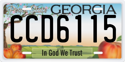 GA license plate CCD6115