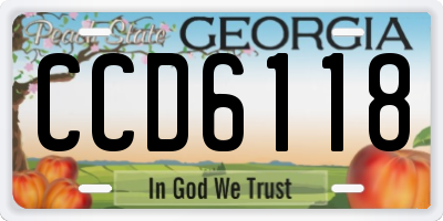 GA license plate CCD6118