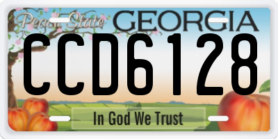 GA license plate CCD6128
