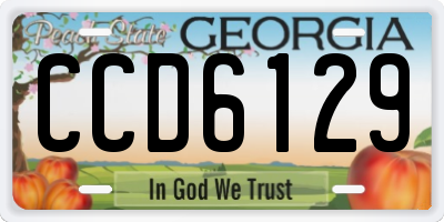 GA license plate CCD6129