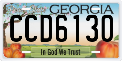 GA license plate CCD6130