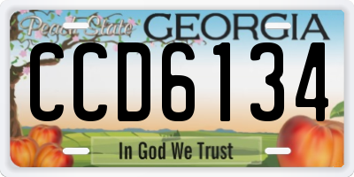 GA license plate CCD6134