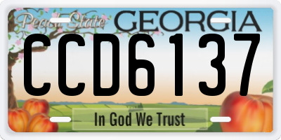 GA license plate CCD6137
