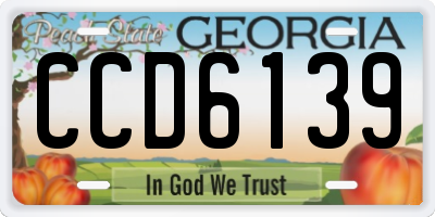 GA license plate CCD6139
