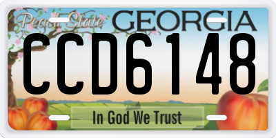 GA license plate CCD6148
