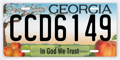GA license plate CCD6149