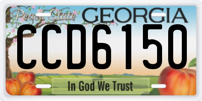 GA license plate CCD6150