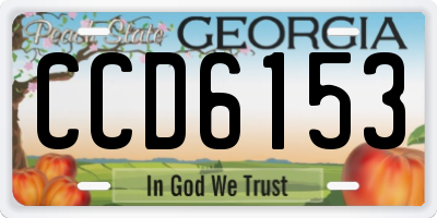 GA license plate CCD6153