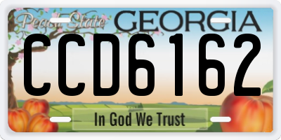 GA license plate CCD6162