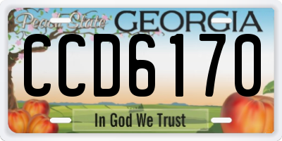 GA license plate CCD6170