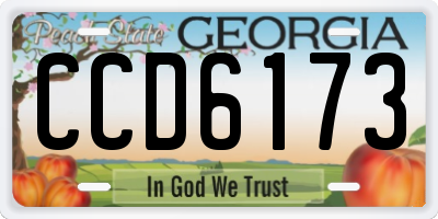 GA license plate CCD6173