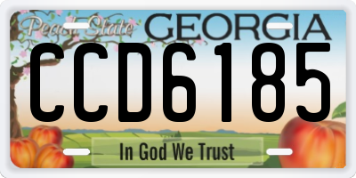 GA license plate CCD6185