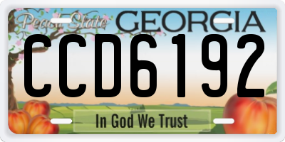 GA license plate CCD6192