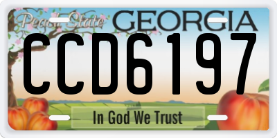 GA license plate CCD6197