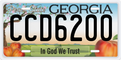 GA license plate CCD6200