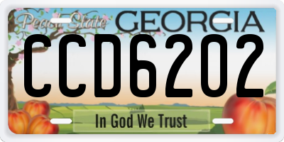 GA license plate CCD6202