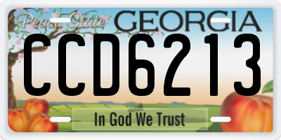 GA license plate CCD6213