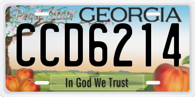 GA license plate CCD6214