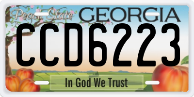 GA license plate CCD6223
