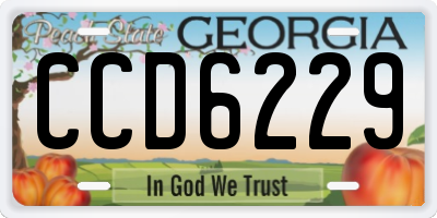 GA license plate CCD6229