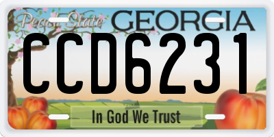 GA license plate CCD6231