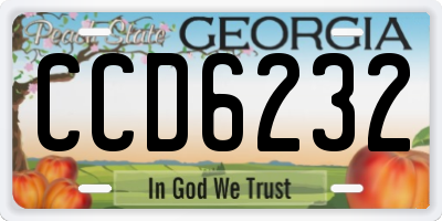 GA license plate CCD6232