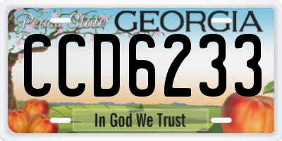 GA license plate CCD6233