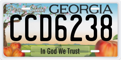GA license plate CCD6238