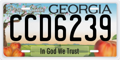 GA license plate CCD6239