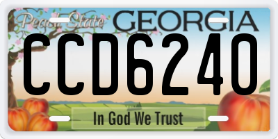 GA license plate CCD6240