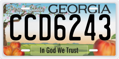 GA license plate CCD6243